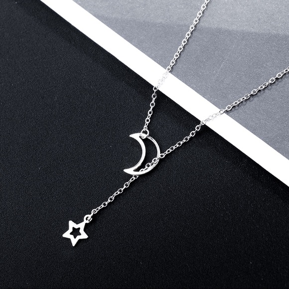 Jewelry - Silver Moon/Star Lariat Necklace